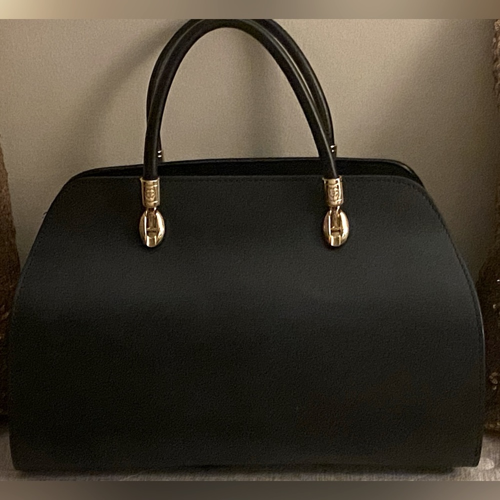 Borse in Pelle black Italian leather handbag.